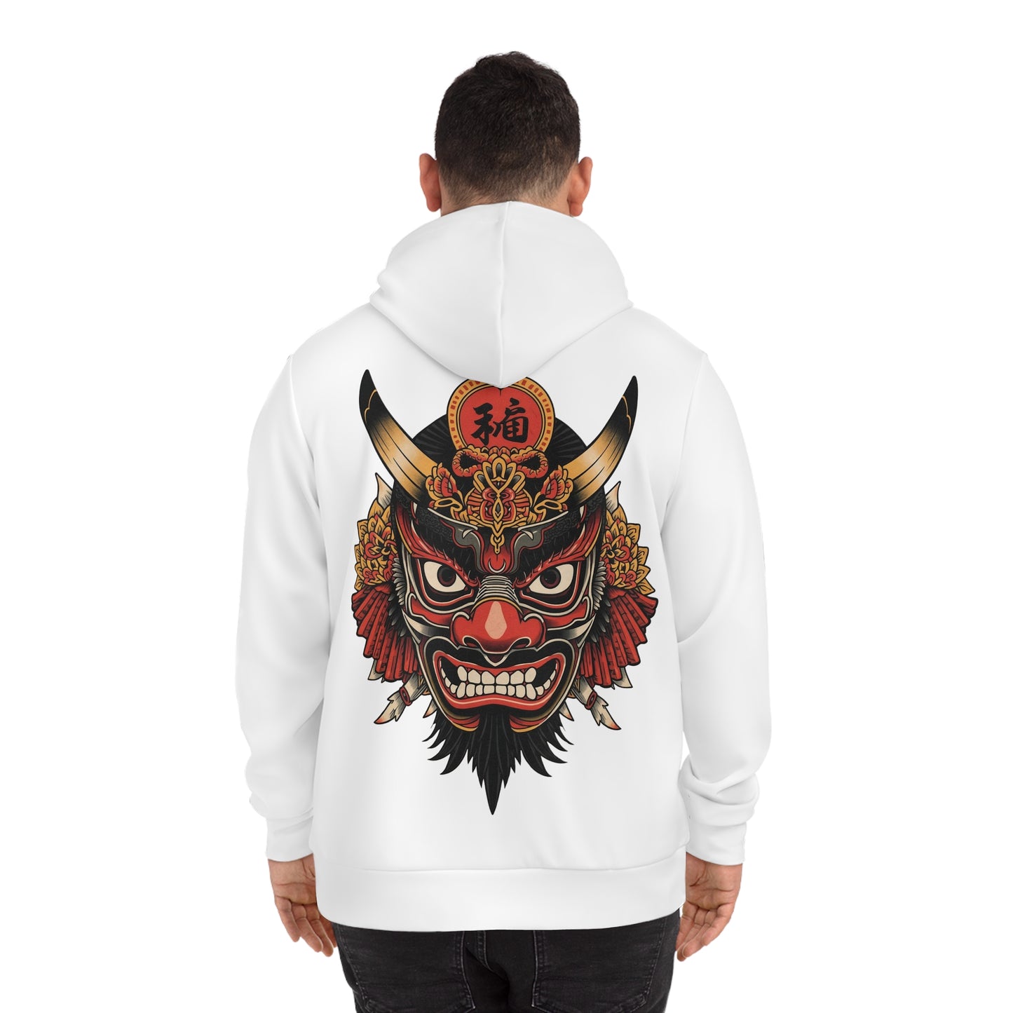 Bold Oni Mask Hoodie - Japanese Irezumi Tattoo Art Streetwear