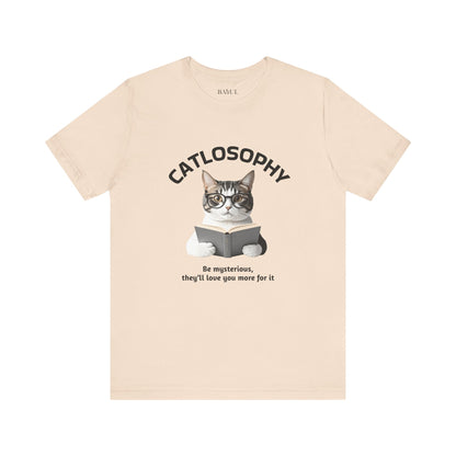 Catlosophy Unisex Jersey Short Sleeve Tee –  "Be mysterious" Design