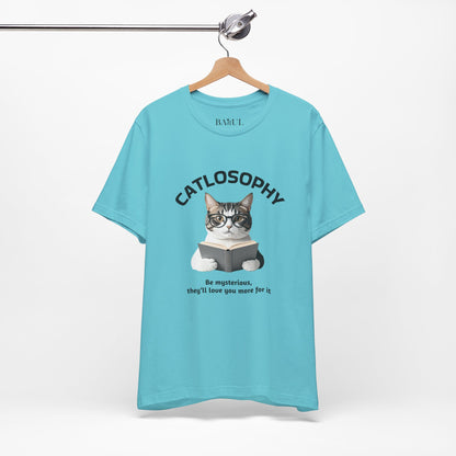 Catlosophy Unisex Jersey Short Sleeve Tee –  "Be mysterious" Design