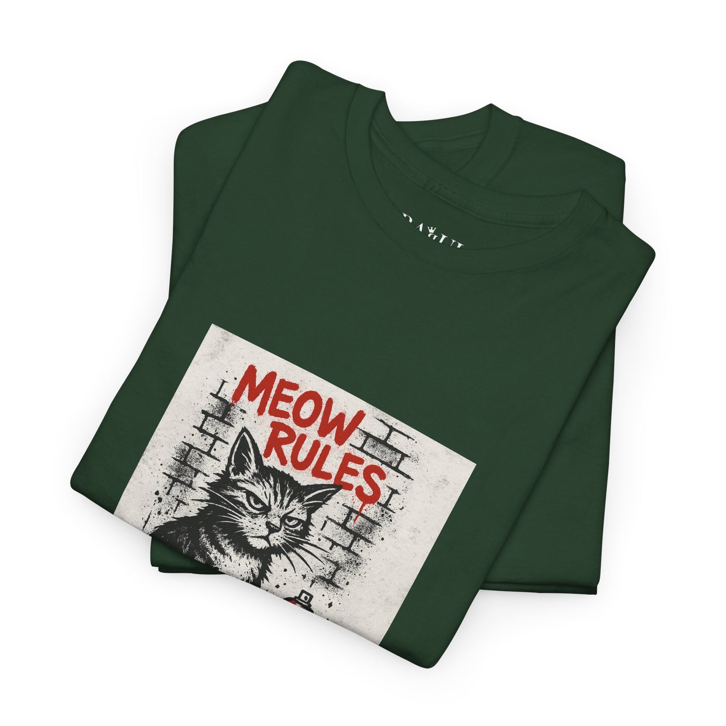 Rebel Graphic Tee - Unisex Heavy Cotton T-Shirt for the Wild at Heart. Rebel Tees, Born to Be Worn - MEOW RULES