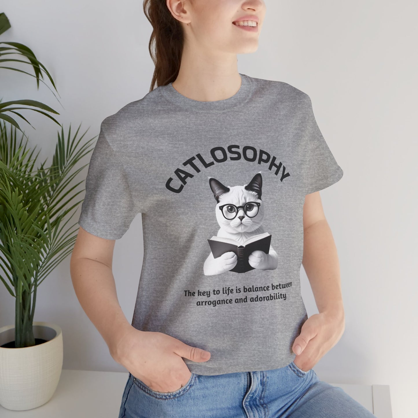 Catlosophy Unisex Jersey Short Sleeve Tee –  "The Key to Life" Design