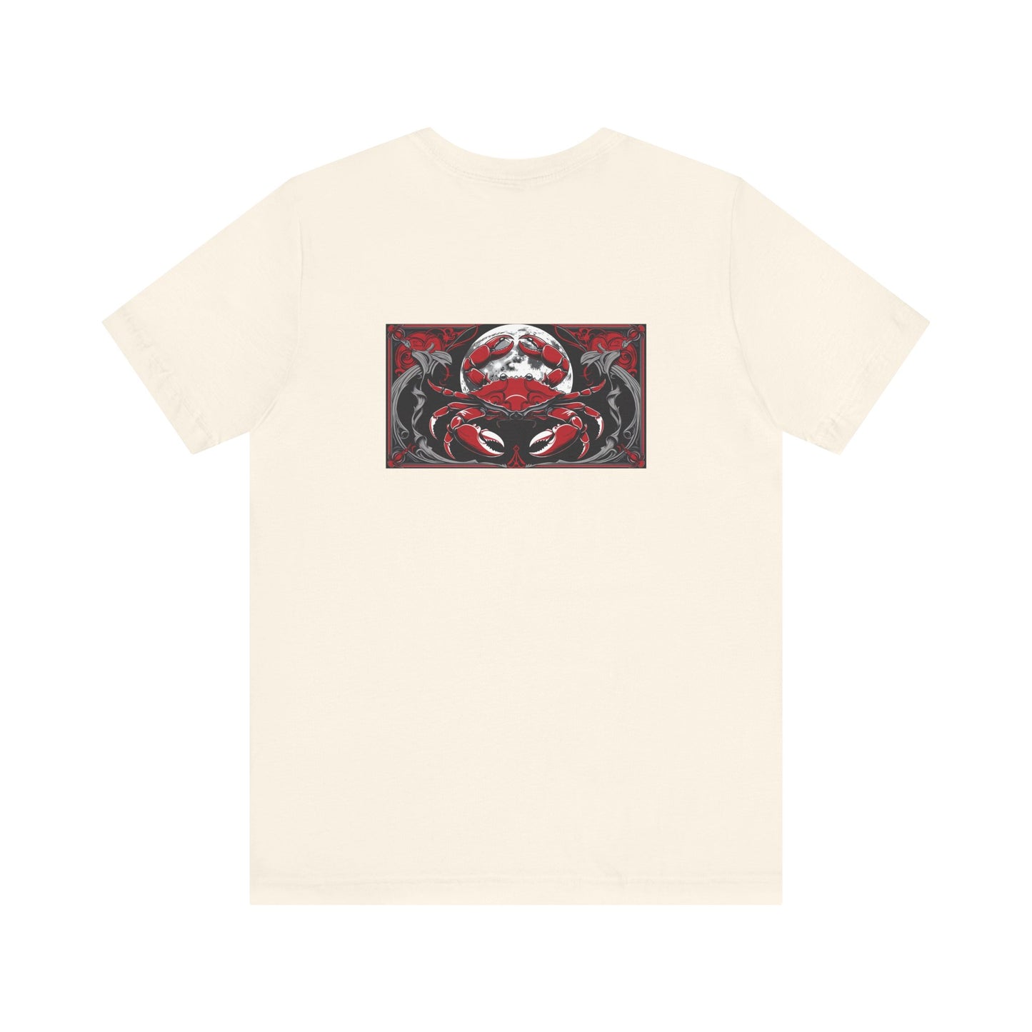 Cancer - Gothic Zodiac, Red Graphic on the back T-Shirt. Zodiac in the Shadows