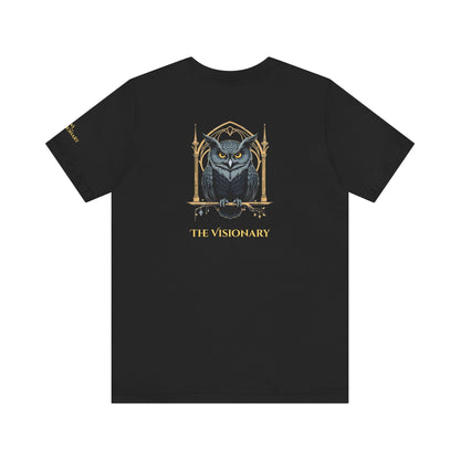 Owl – The Visionary - Magic Animals T-Shirt Black Only (graphic on the back)