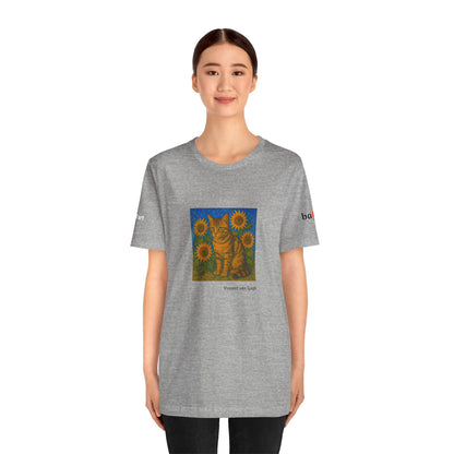 CATART Unisex Jersey Cat T-Shirt - Vincent van Gogh - Iconic Painting Reimagined with Cats