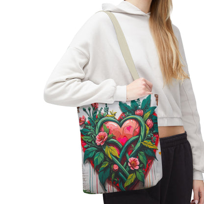Artistic Surge - Eco-Friendly Canvas Tote Bag - HEARTS OF LOVE