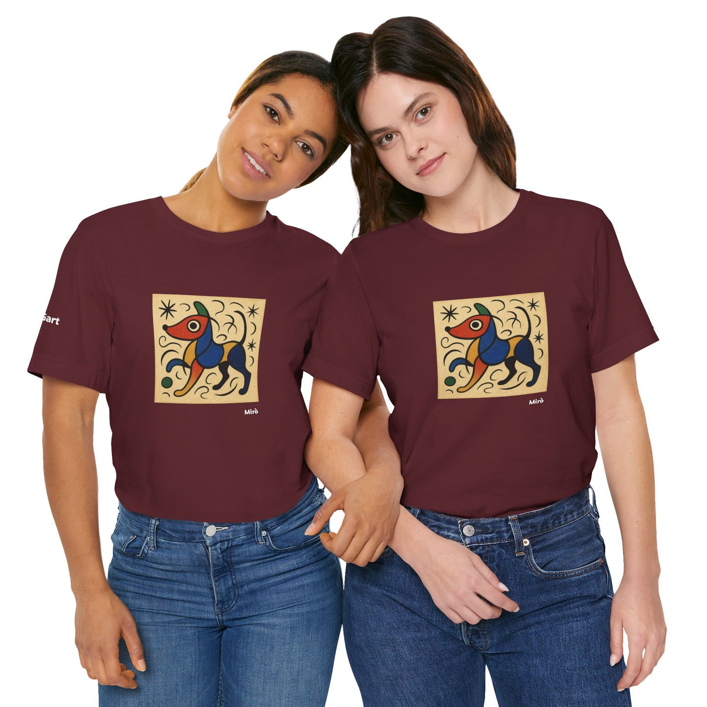 DOGART Unisex Jersey Dog T-Shirt - MIRO - Iconic Painting Reimagined with Dogs