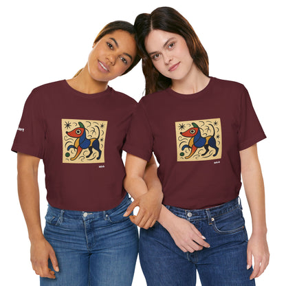 DOGART Unisex Jersey Dog T-Shirt - MIRO - Iconic Painting Reimagined with Dogs