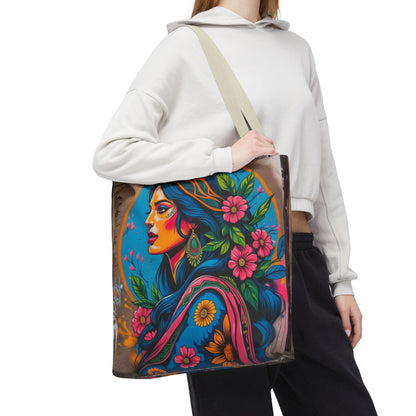Artistic Surge - Eco-Friendly Canvas Tote Bag - FLOWERING WOMAN