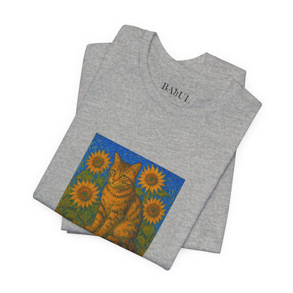 CATART Unisex Jersey Cat T-Shirt - Vincent van Gogh - Iconic Painting Reimagined with Cats