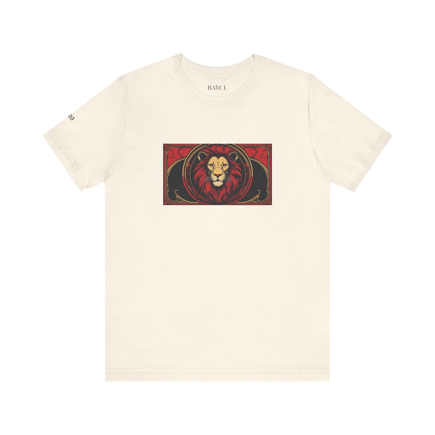 Leo - Gothic Zodiac T-Shirt. Red graphic in front.  Zodiac in the Shadows