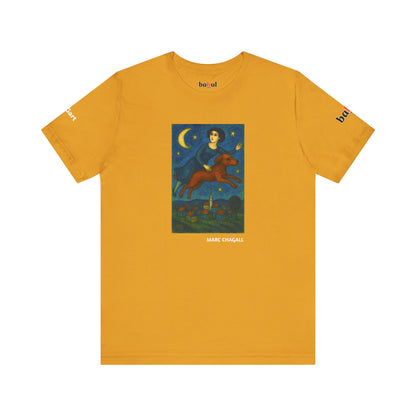 DOGART Unisex Jersey Dog T-Shirt - MARC CHAGALL - Iconic Painting Reimagined with Dogs
