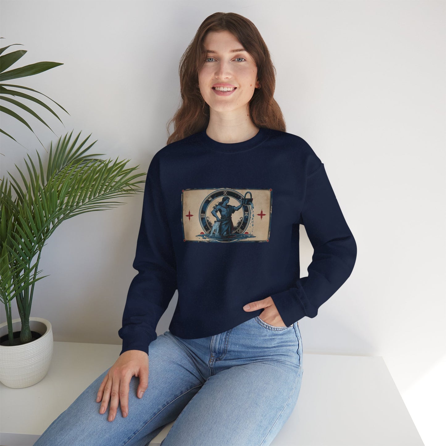 Aquarius - Gothic Zodiac Blue Sweatshirt