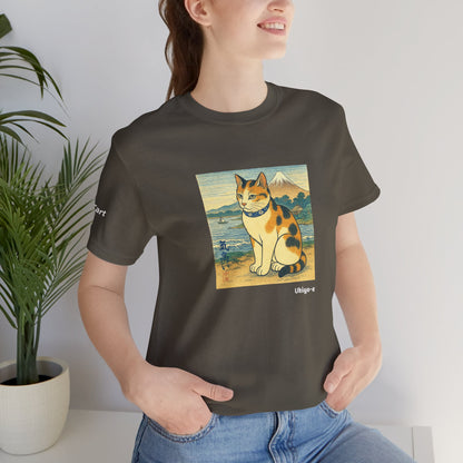 CATART Unisex Jersey Cat T-Shirt - UKIYO-E Japanese art Style - Iconic Painting Reimagined with Cats