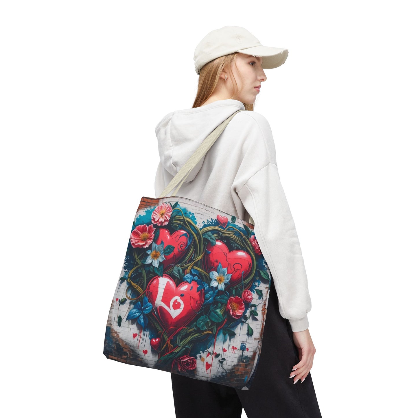 Artistic Surge - Eco-Friendly Canvas Tote Bag - HEARTS OF LOVE