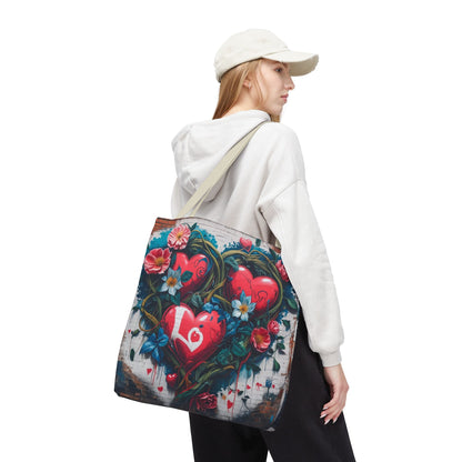 Artistic Surge - Eco-Friendly Canvas Tote Bag - HEARTS OF LOVE