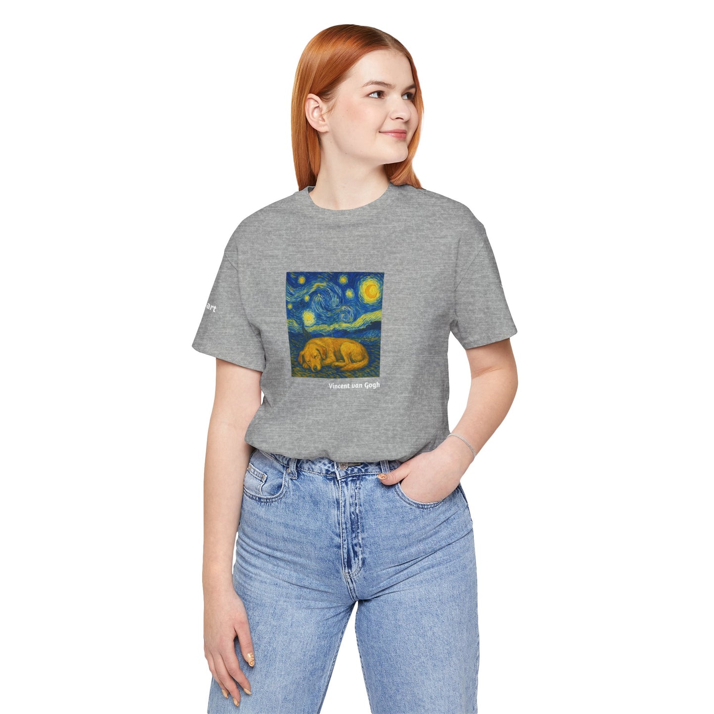 DOGART Unisex Jersey Dog T-Shirt - VAN GOGH - Iconic Painting Reimagined with Dogs
