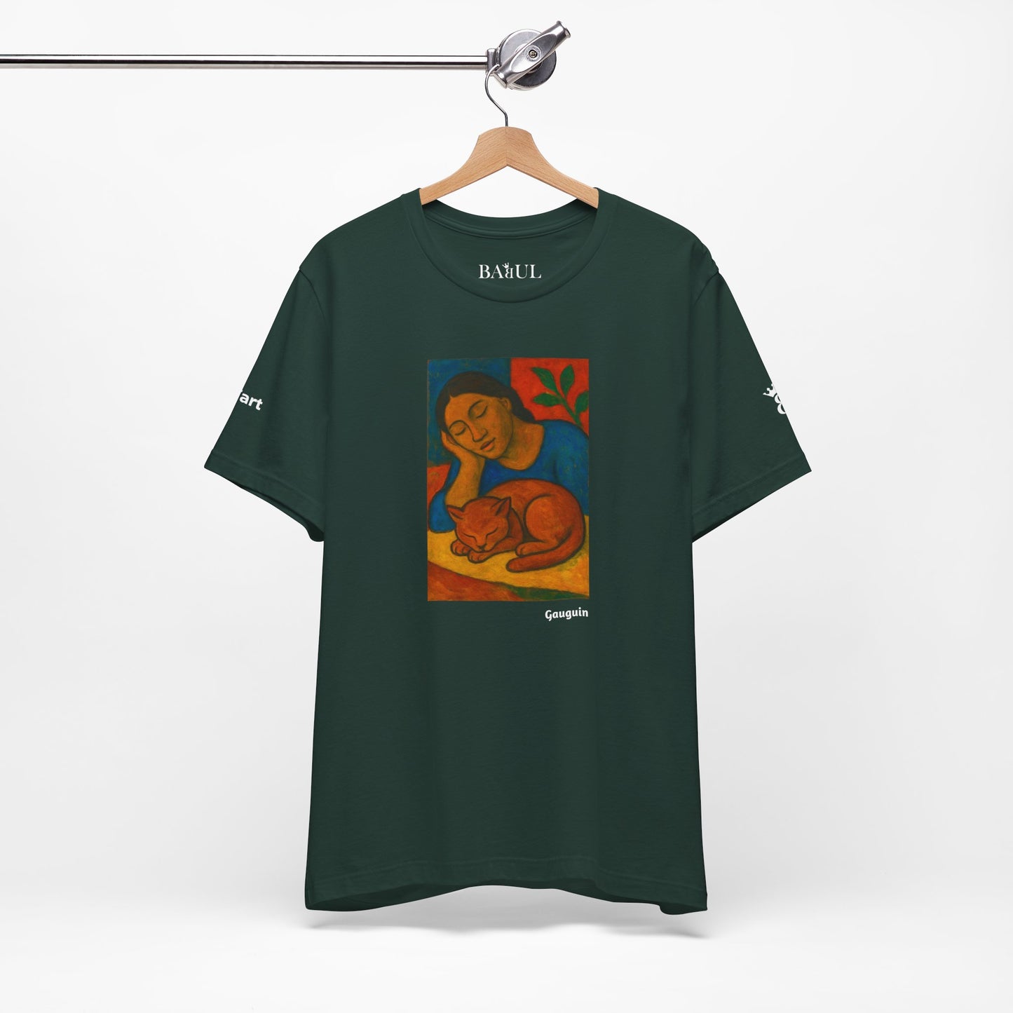 CATART Unisex Jersey Cat T-Shirt - GAUGUIN - Iconic Painting Reimagined with Cats