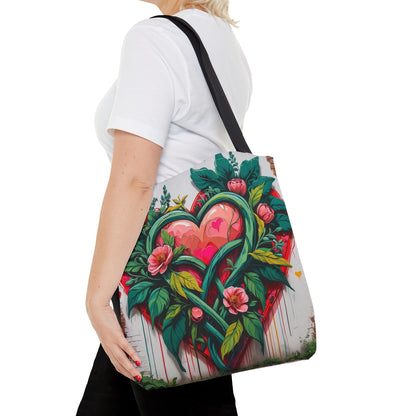 Artistic Surge - Eco-Friendly Canvas Tote Bag - HEARTS OF LOVE
