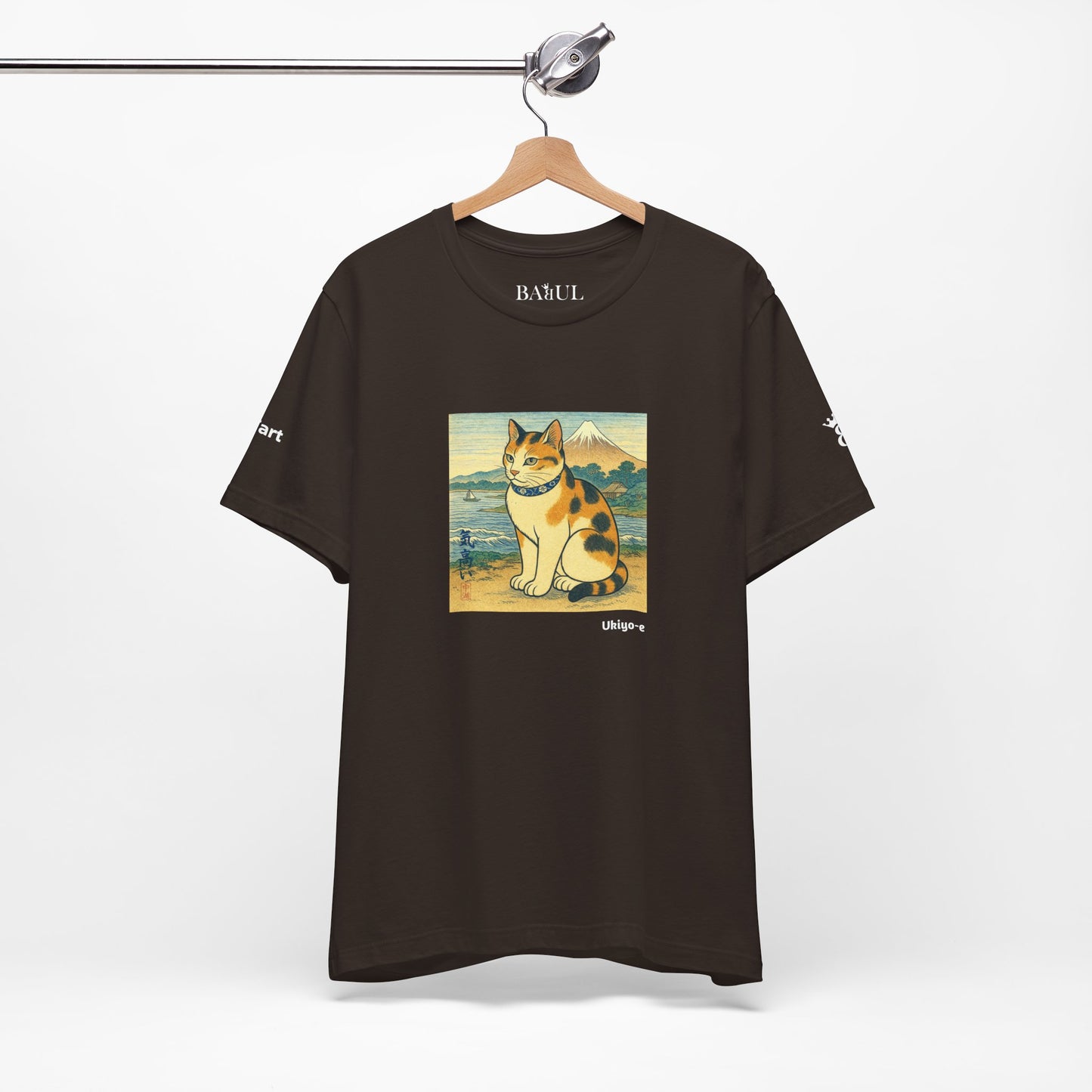 CATART Unisex Jersey Cat T-Shirt - UKIYO-E Japanese art Style - Iconic Painting Reimagined with Cats