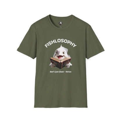 Fishlosophy Unisex T-Shirt - Ocean Vibes and Life's Questions Design - PEARLS OF WISDOM FROM THE FISH WORLD