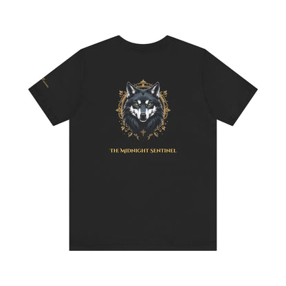 Wolf – The Midnight Sentinel - Magic Animals T-Shirt Black Only (graphic on the back)