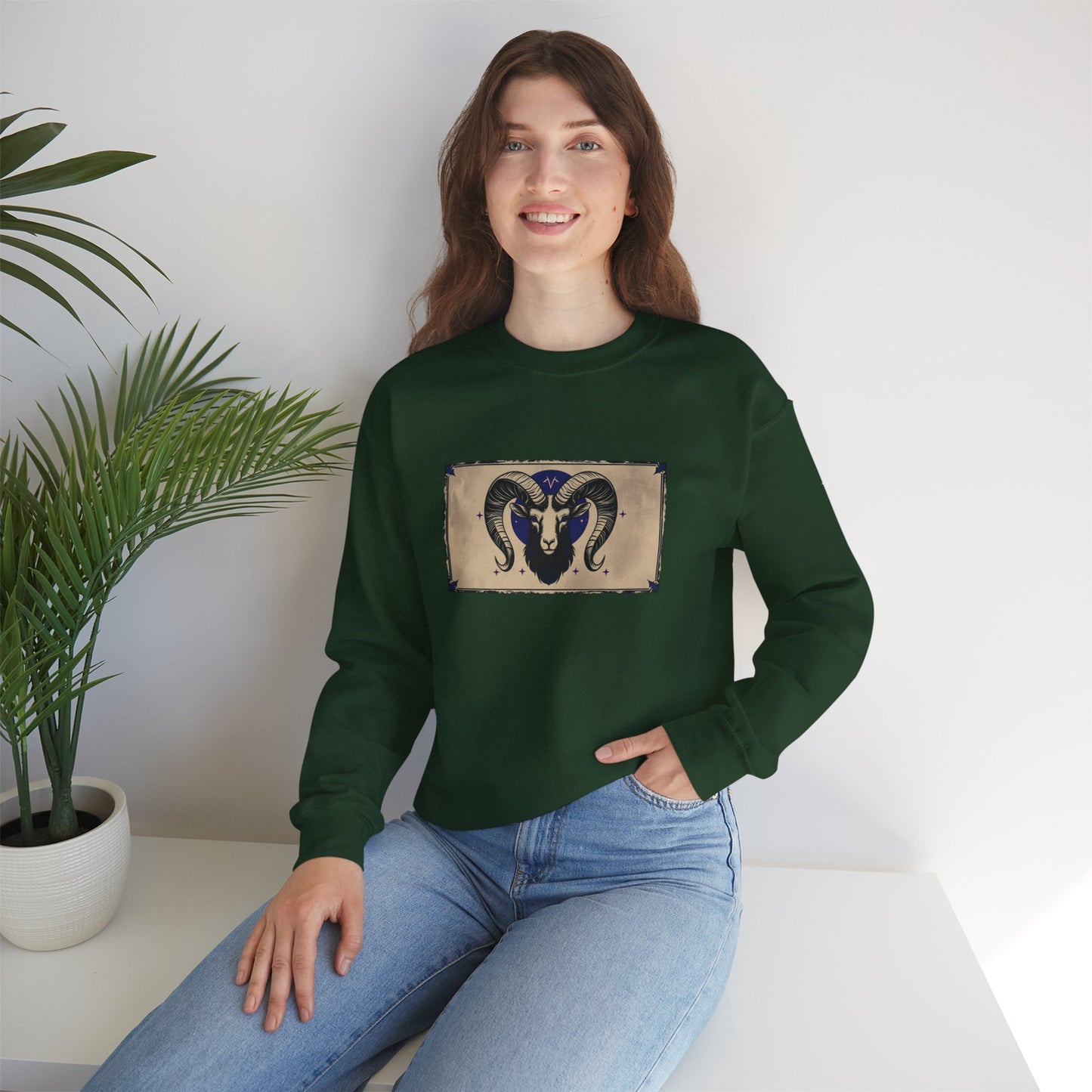 Aries - Gothic Zodiac Blue Sweatshirt