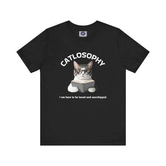 Catlosophy Unisex Jersey Short Sleeve Tee –  "I am here to be loved" Design