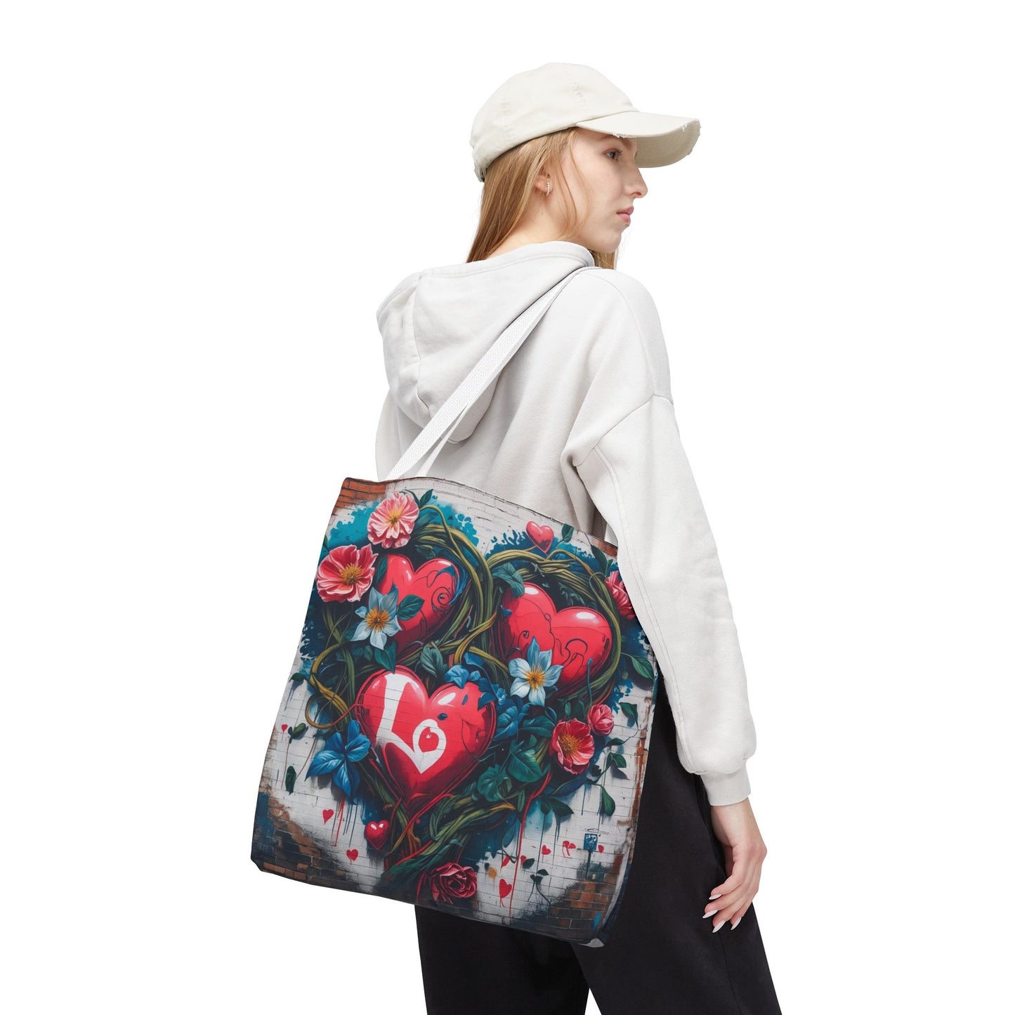 Artistic Surge - Eco-Friendly Canvas Tote Bag - HEARTS OF LOVE
