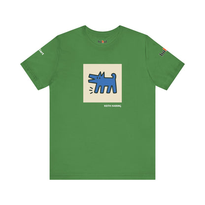 DOGART Unisex Jersey Cat T-Shirt - KEITH HARING - Iconic Painting Reimagined with Dogs