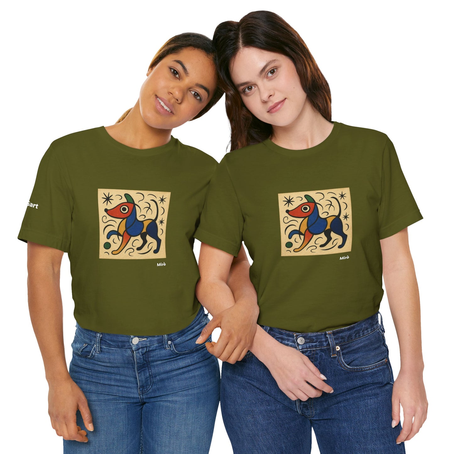 DOGART Unisex Jersey Dog T-Shirt - MIRO - Iconic Painting Reimagined with Dogs
