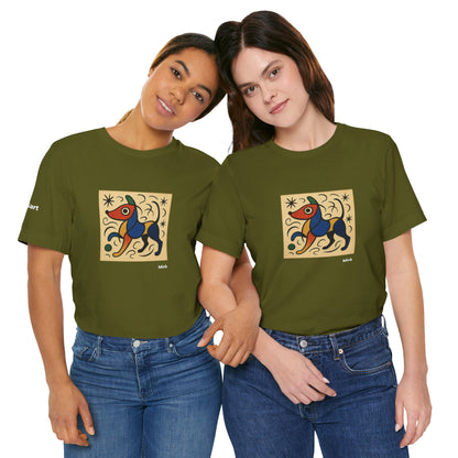 DOGART Unisex Jersey Dog T-Shirt - MIRO - Iconic Painting Reimagined with Dogs