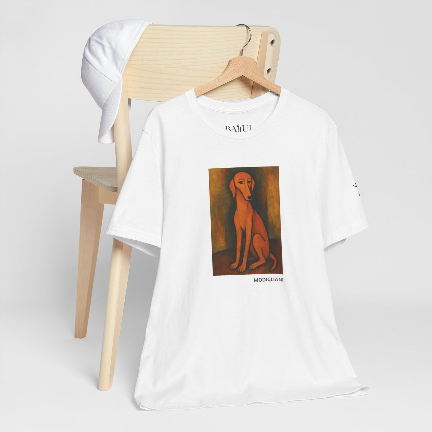 DOGART Unisex Jersey DOG T-Shirt - MODIGLIANI - Iconic Painting Reimagined with Dogs