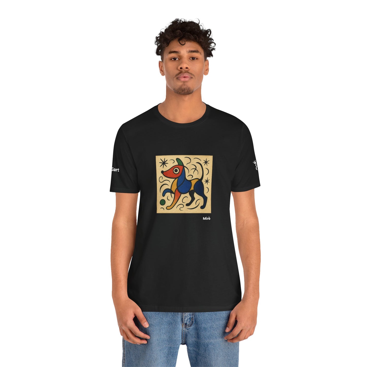 DOGART Unisex Jersey Dog T-Shirt - MIRO - Iconic Painting Reimagined with Dogs