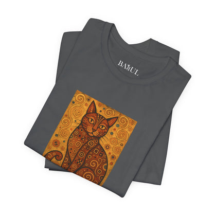 CATART Unisex Jersey Cat T-Shirt - KLIMT - Iconic Painting Reimagined with Cats