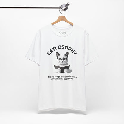 Catlosophy Unisex Jersey Short Sleeve Tee –  "The Key to Life" Design
