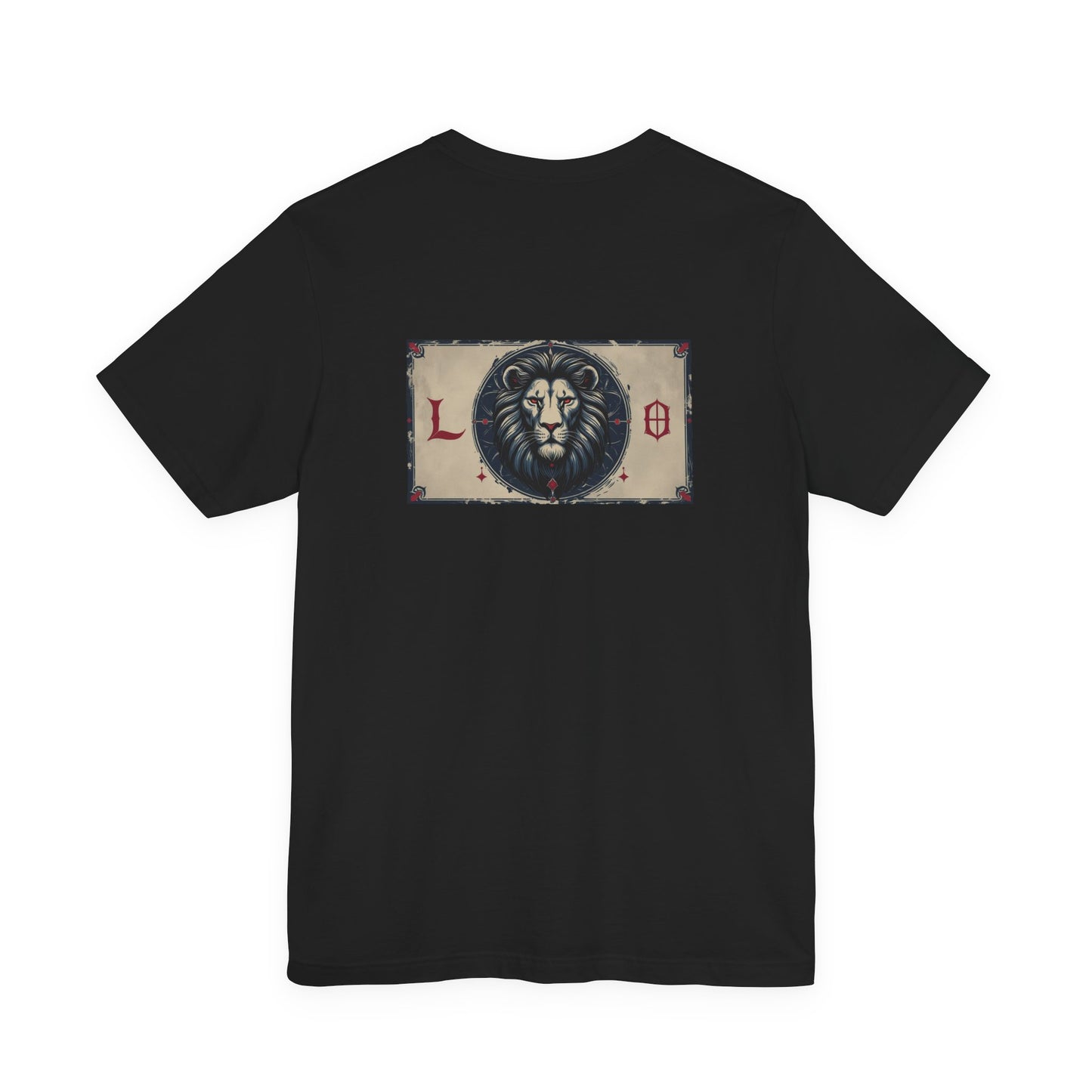 Leo - Gothic Zodiac T-Shirt. Blue graphic on the back.  Zodiac in the Shadows