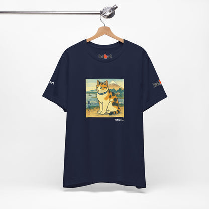CATART Unisex Jersey Cat T-Shirt - UKIYO-E Japanese art Style - Iconic Painting Reimagined with Cats