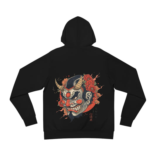 Bold Oni Mask Hoodie - Japanese Irezumi Tattoo Art Streetwear