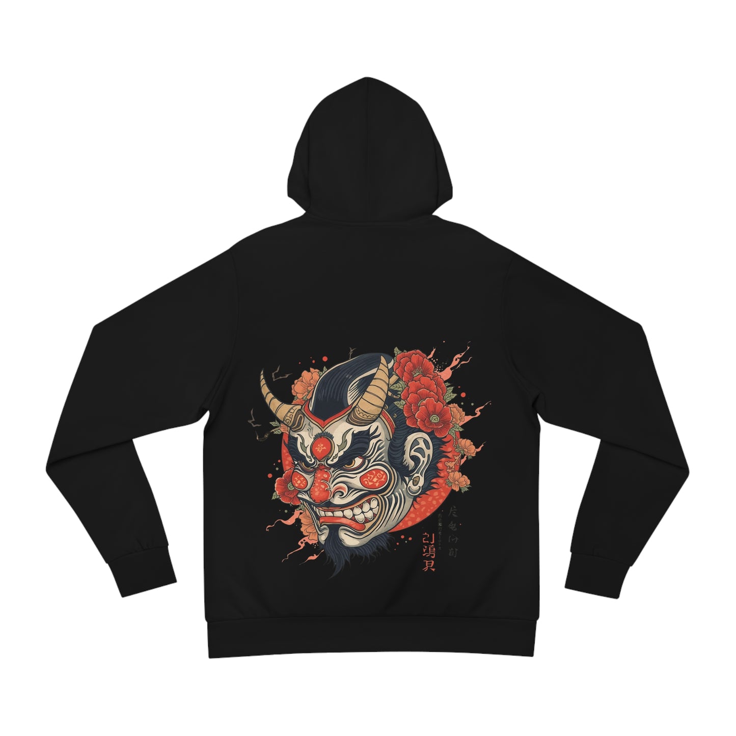 Bold Oni Mask Hoodie - Japanese Irezumi Tattoo Art Streetwear