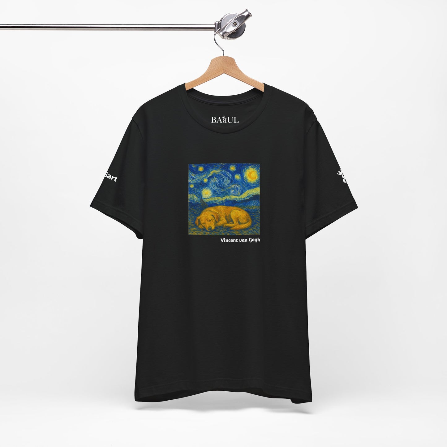 DOGART Unisex Jersey Dog T-Shirt - VAN GOGH - Iconic Painting Reimagined with Dogs