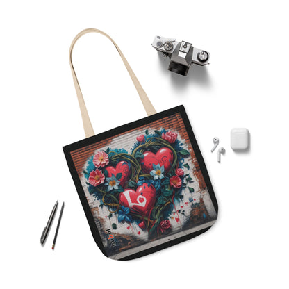 Artistic Surge - Eco-Friendly Canvas Tote Bag - LOVE HEARTS
