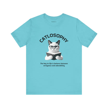 Catlosophy Unisex Jersey Short Sleeve Tee –  "The Key to Life" Design