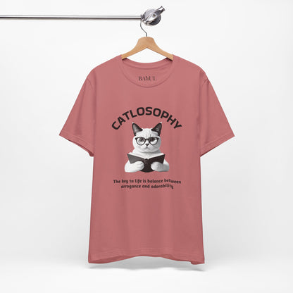 Catlosophy Unisex Jersey Short Sleeve Tee –  "The Key to Life" Design