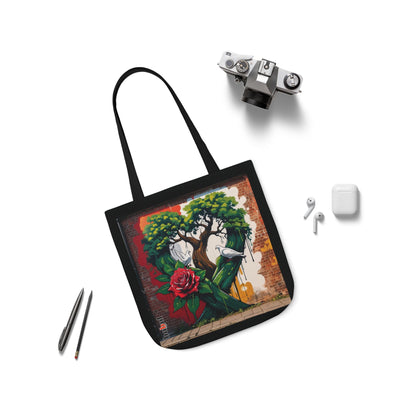 Artistic Surge - Eco-Friendly Canvas Tote Bag - HEART WITH ROSE