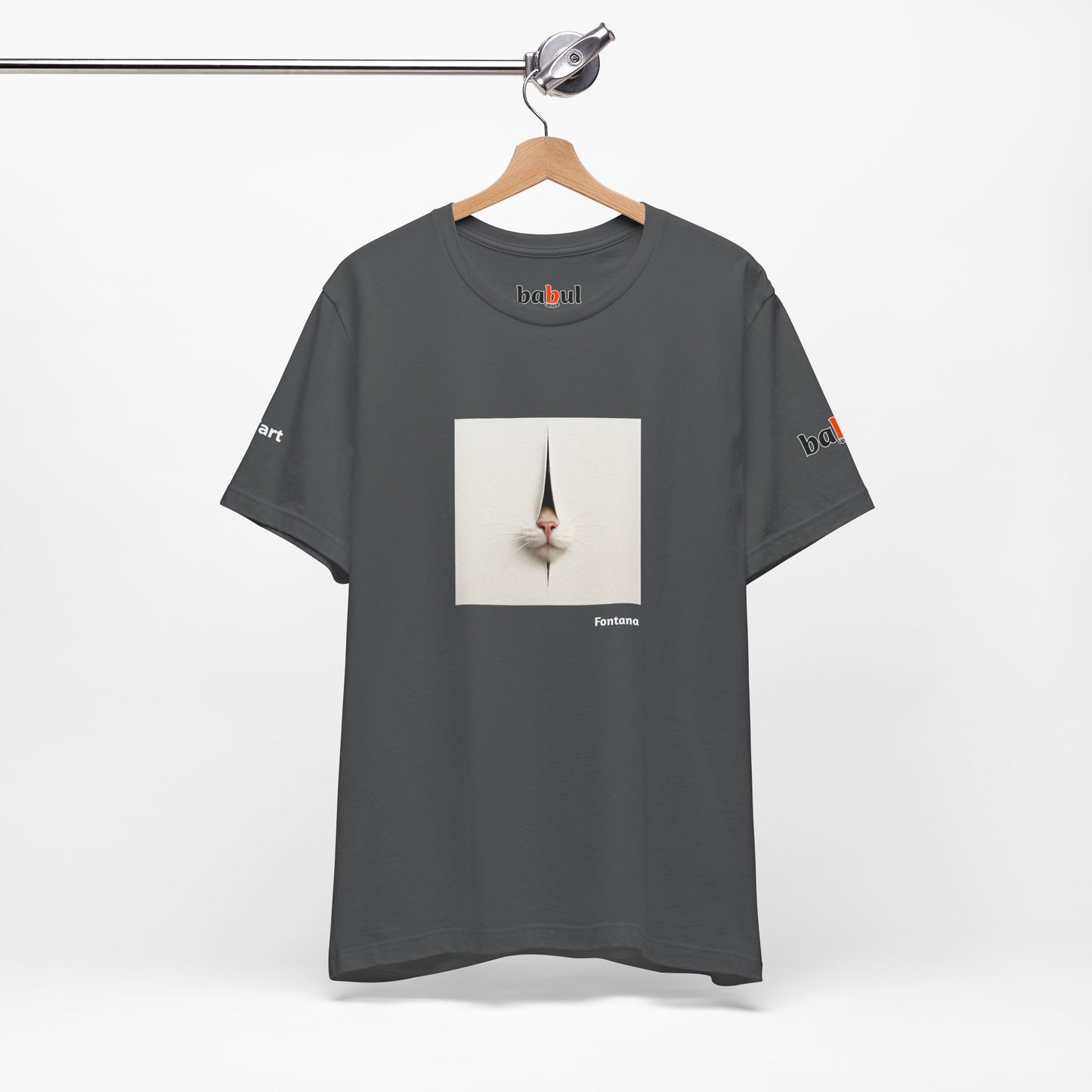 CATART Unisex Jersey Cat T-Shirt - FONTANA - Iconic Painting Reimagined with Cats