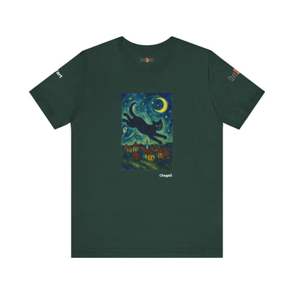 CATART Unisex Jersey Cat T-Shirt - MARC CHAGALL - Iconic Painting Reimagined with Cats