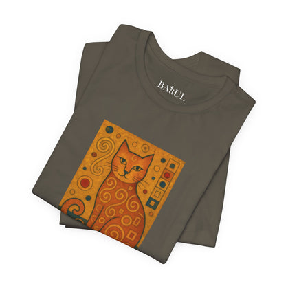 CATART Unisex Jersey Cat T-Shirt - KLIMT - Iconic Painting Reimagined with Cats