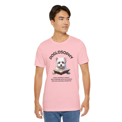 Doglosophy Unisex Jersey Short Sleeve Tee –  "A Dog's wisdom is simple" Design