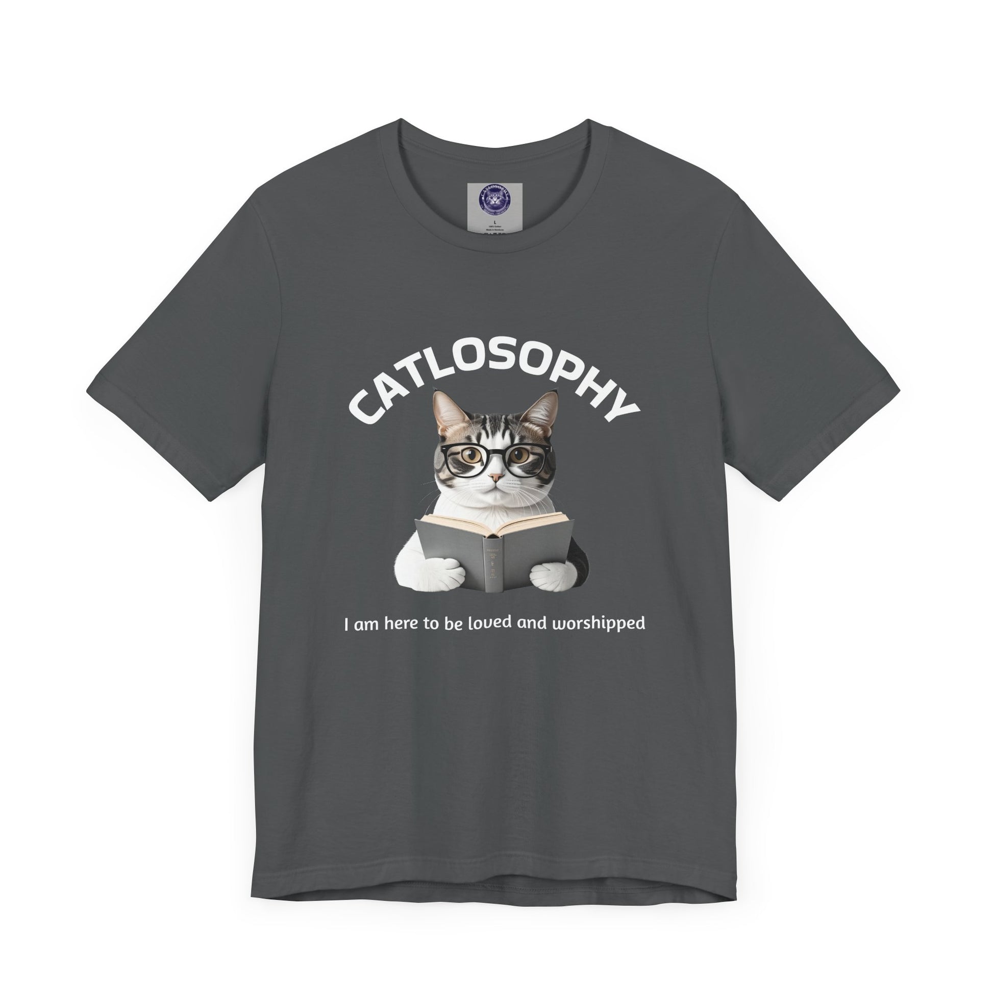 Catlosophy Unisex Jersey Short Sleeve Tee – "I am here to be loved" Design - BABUL T-Shirts