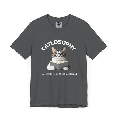 Catlosophy Unisex Jersey Short Sleeve Tee – "I am here to be loved" Design - BABUL T-Shirts